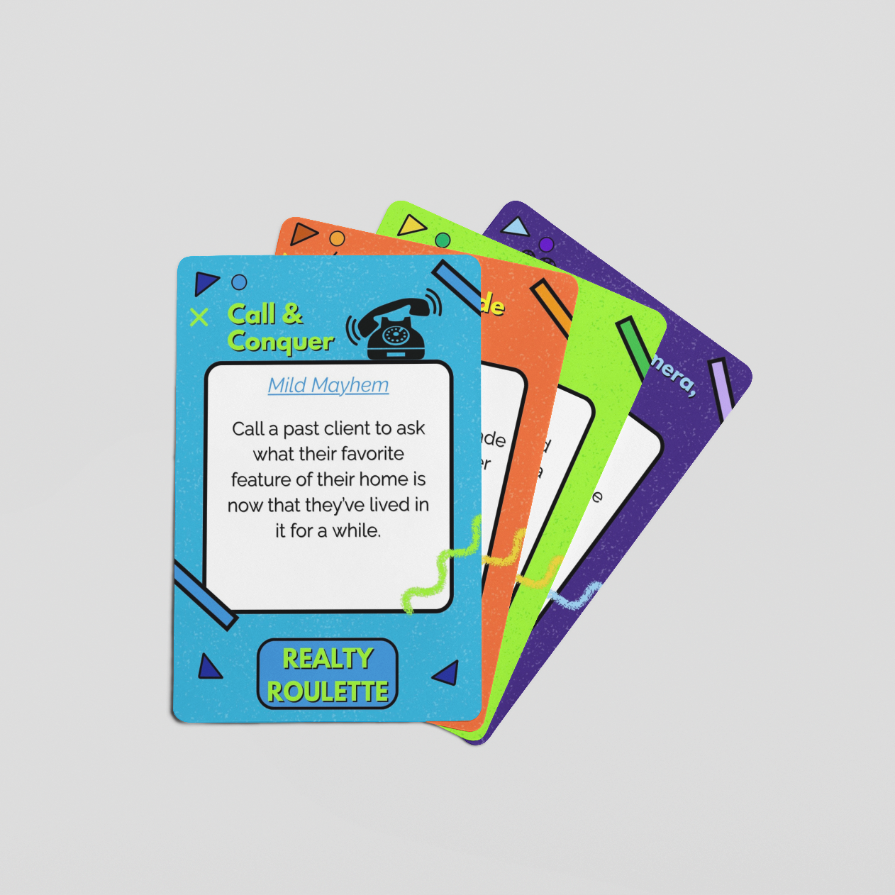Fun realtor challenge cards from Realty Roulette to help boost visibility and social media reach