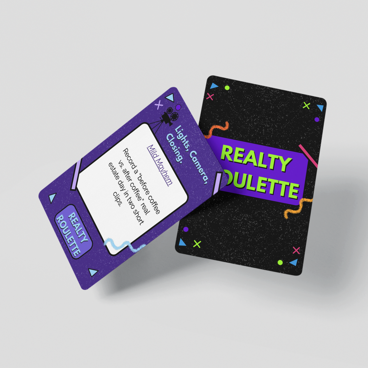 Realty Roulette logo card – social media card game for realtors by Rec Free Marketing