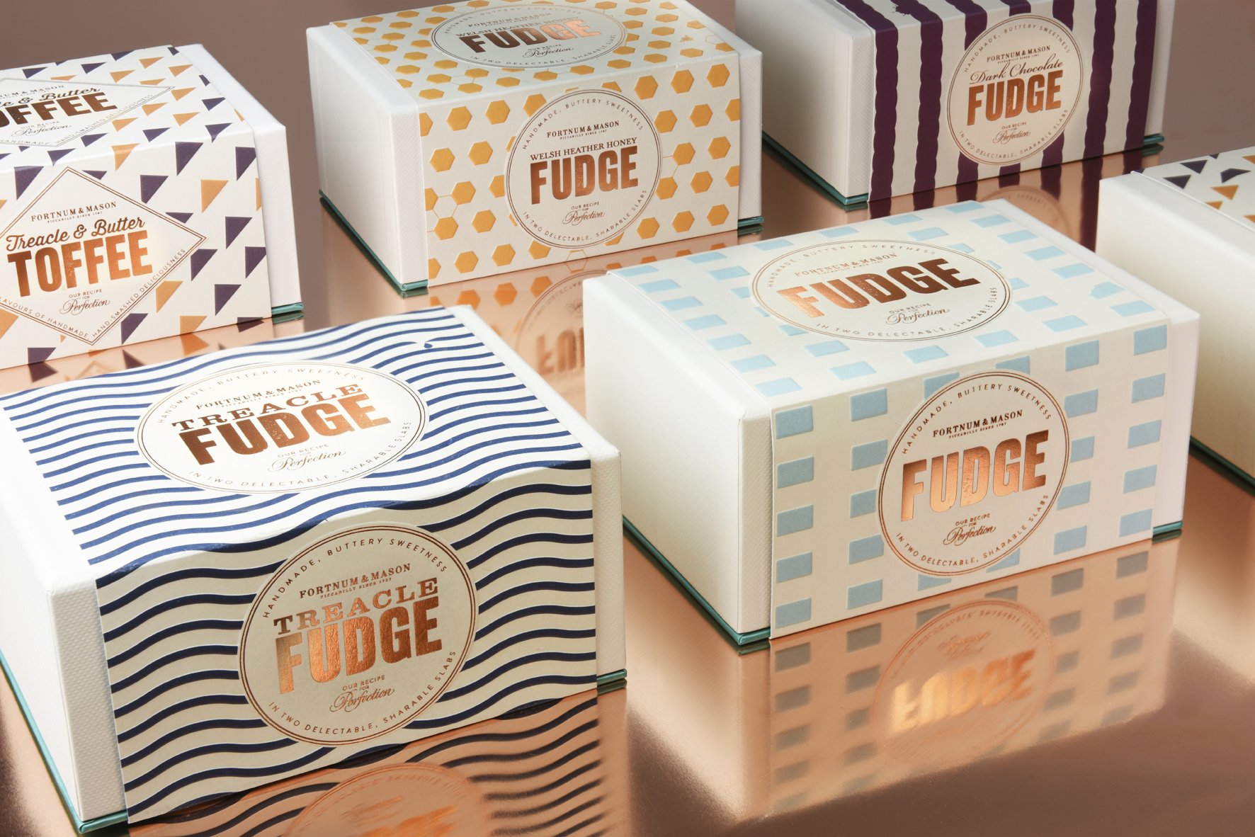 Fudge packaging for Fortnum & Mason