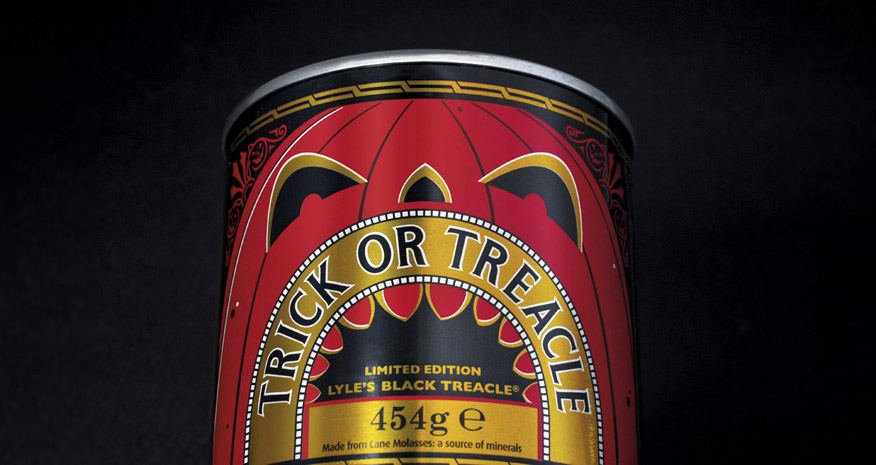 Halloween packaging for Lyle's Golden Syrup
