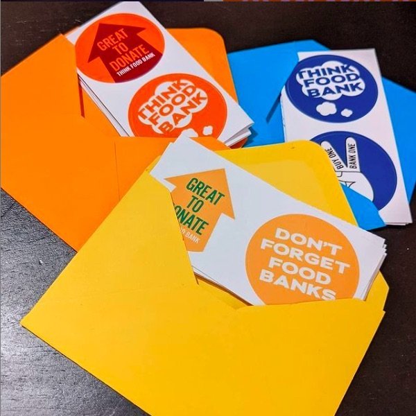 Think Food Bank Stickers