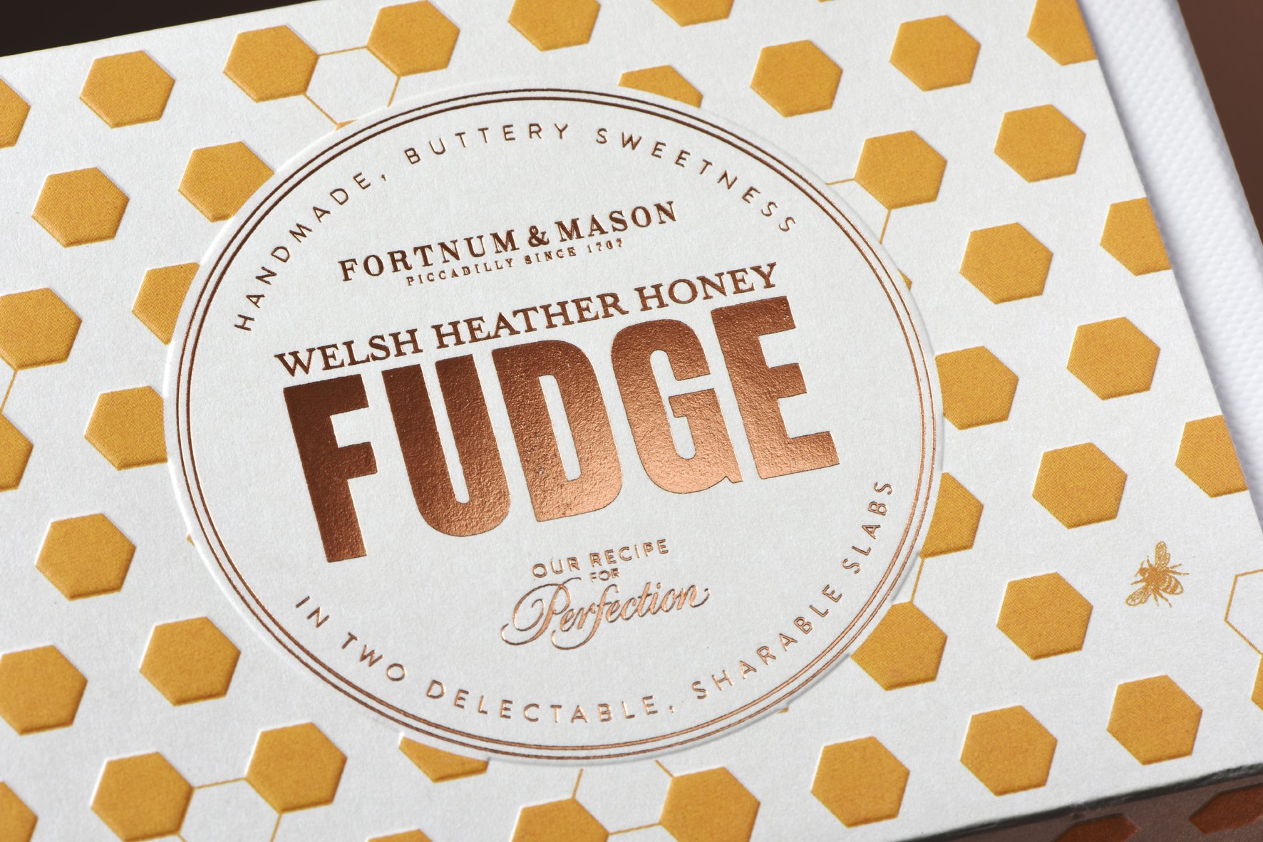 Fudge packaging for Fortnum & Mason