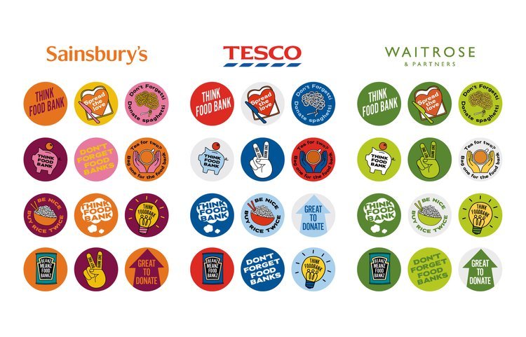 Think Food Bank Stickers