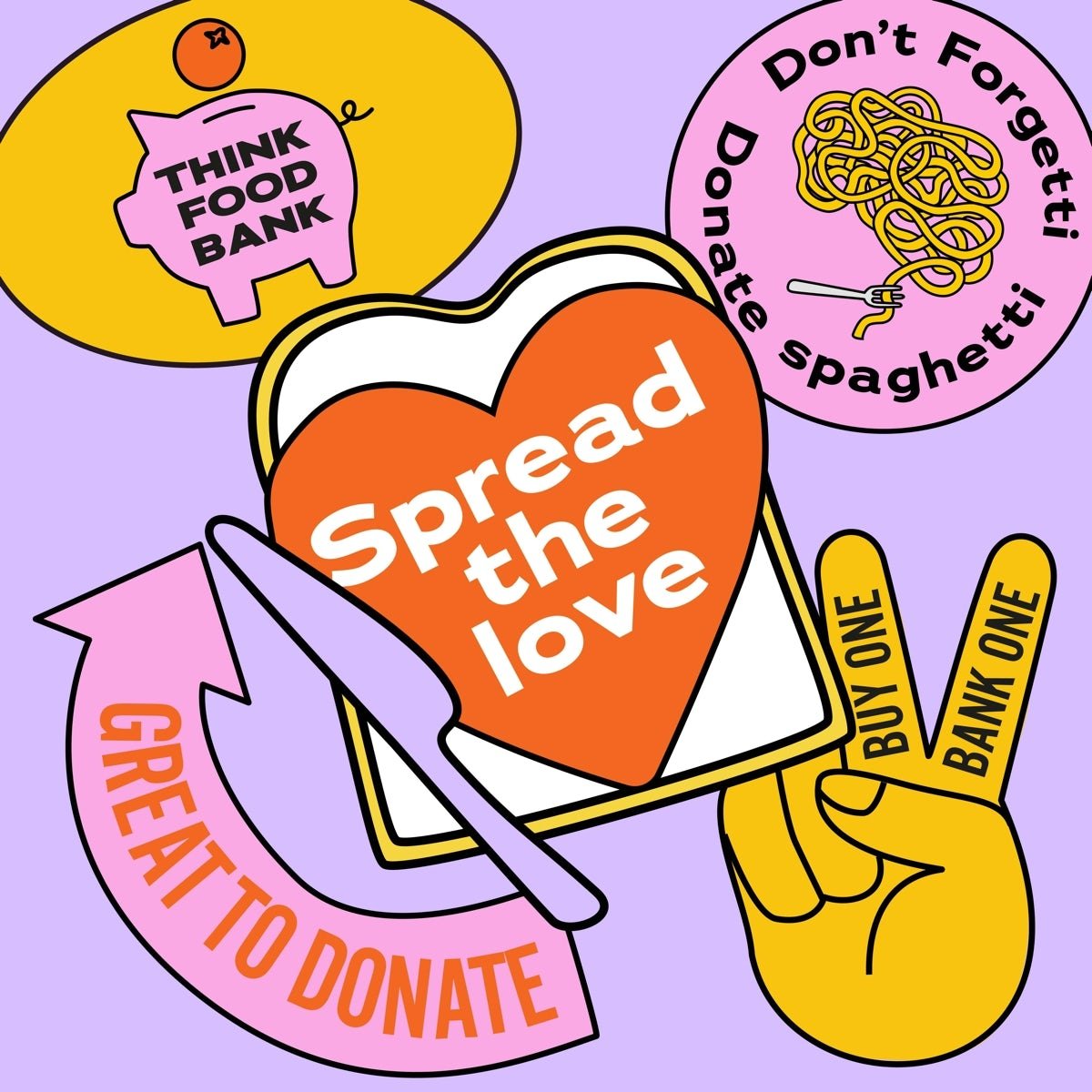 Think Food Bank Stickers