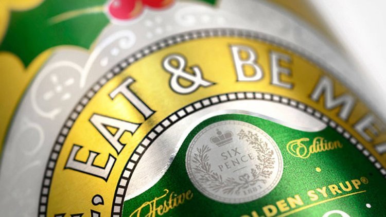 Christmas packaging for Lyle's Golden Syrup