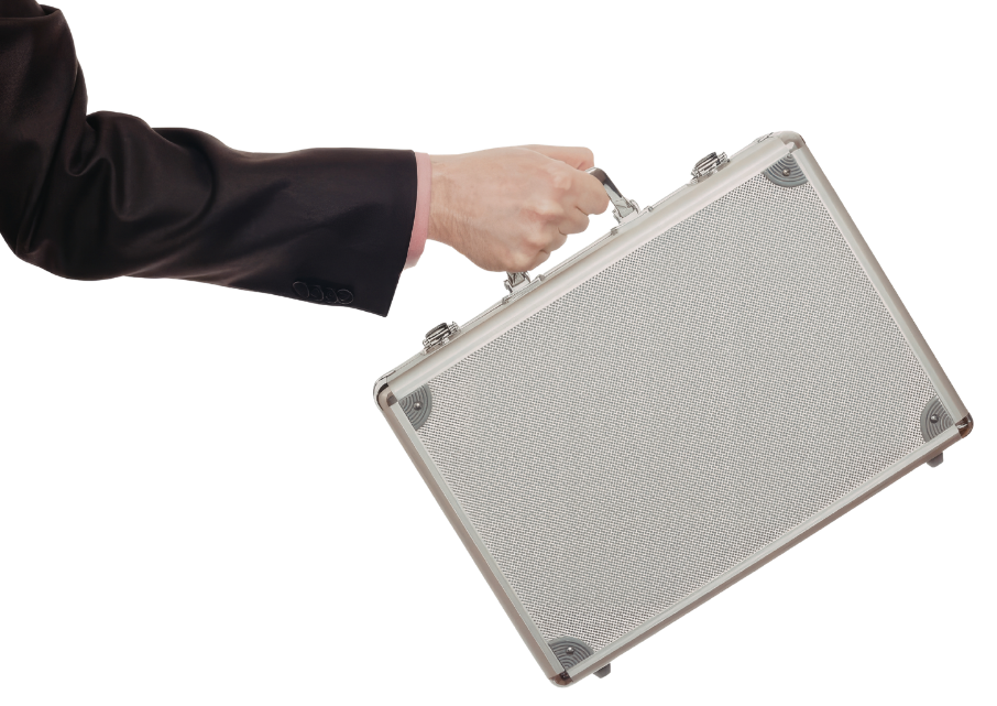 A person holding a briefcase