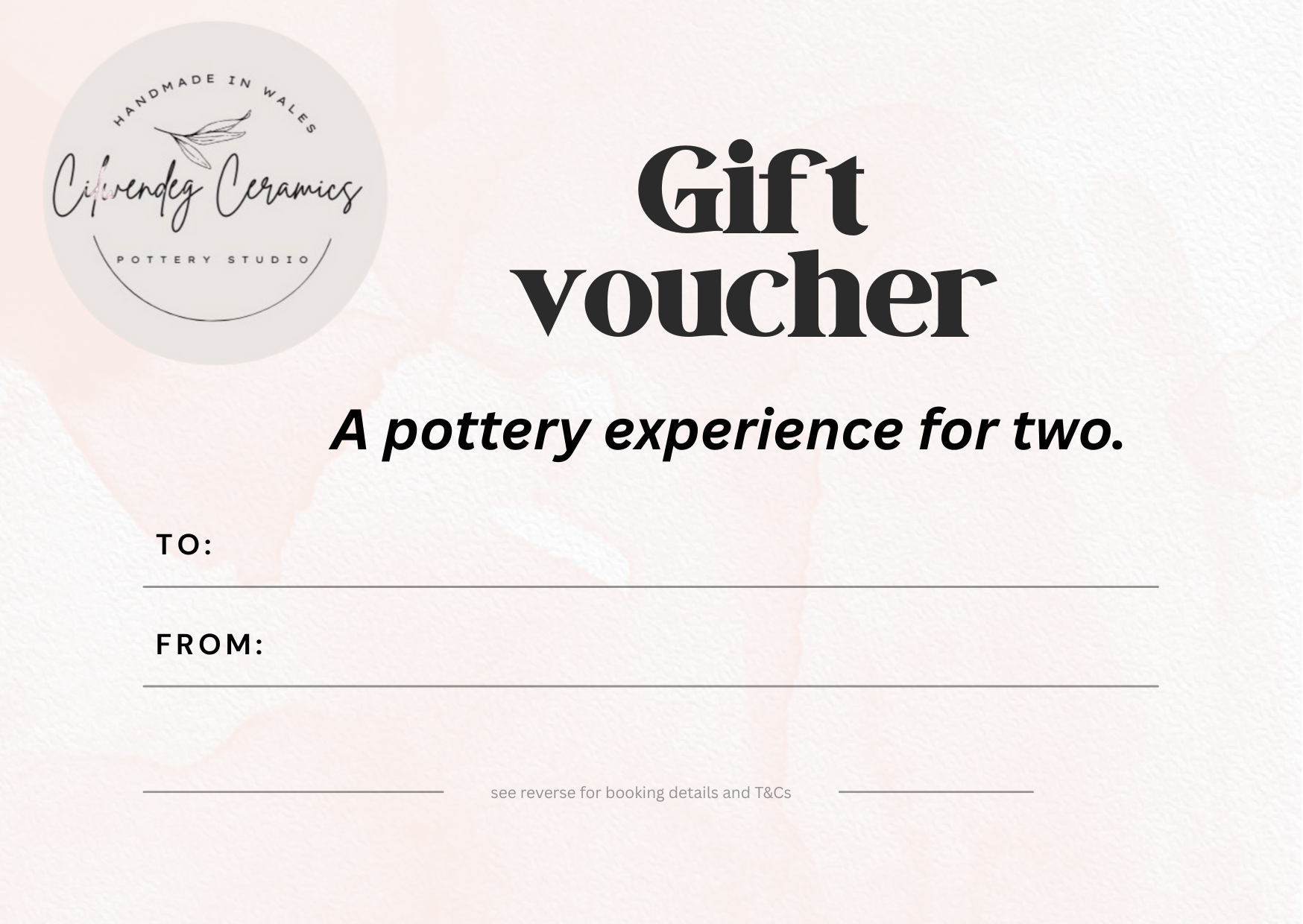 Gift card- pottery experience for one
