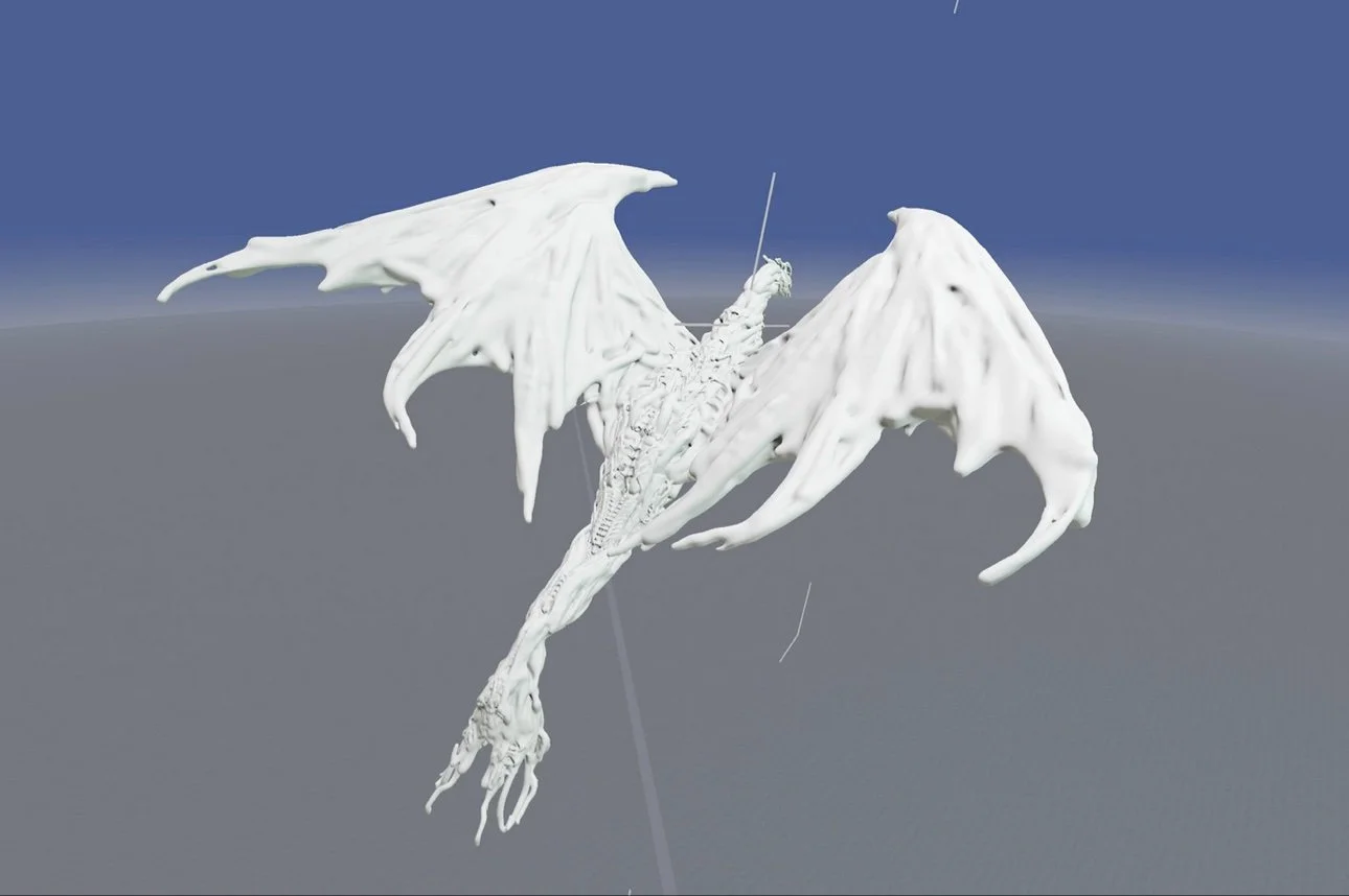 Spider egg creature in VR sculpting scene