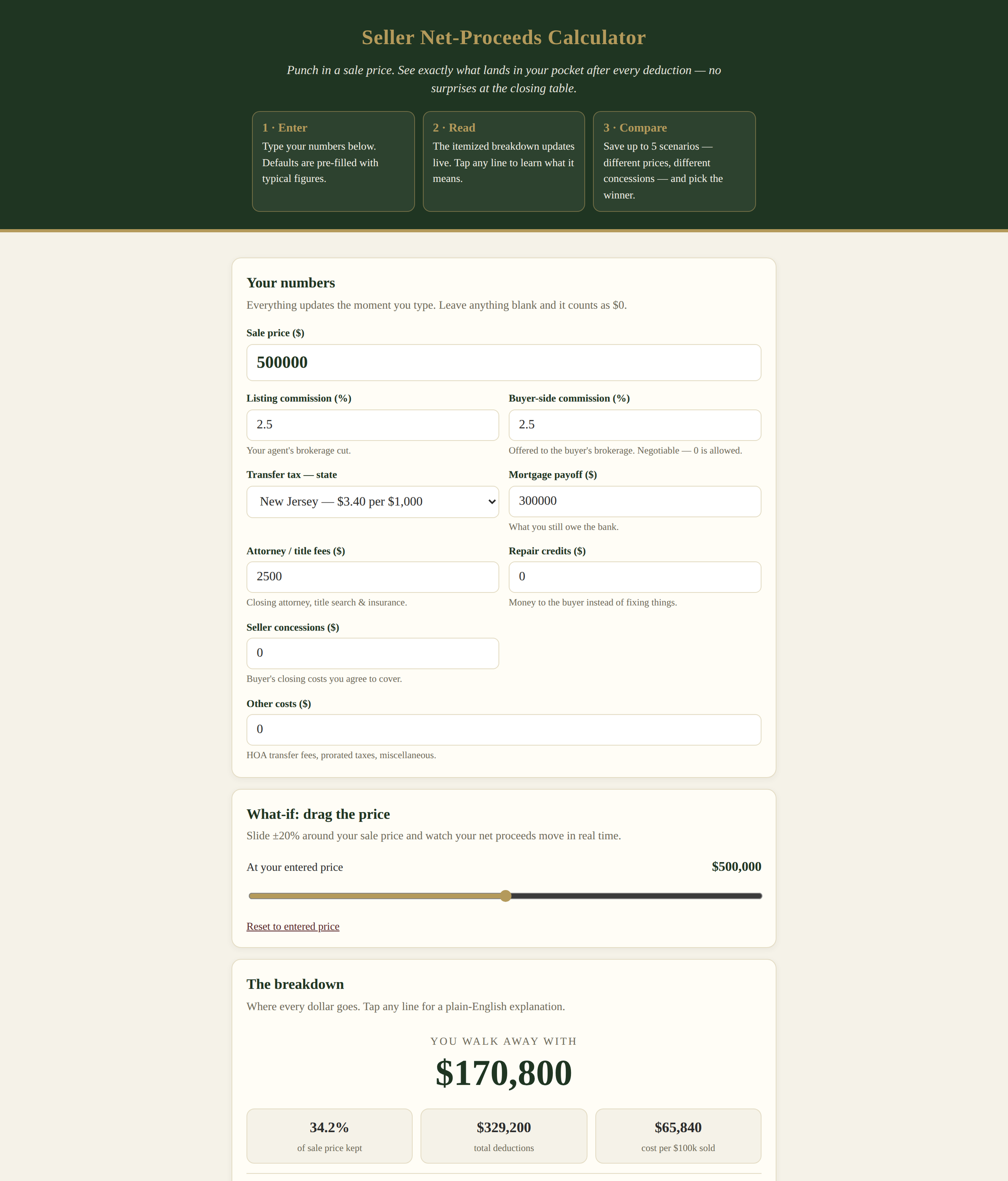 Seller Net-Proceeds Calculator preview
