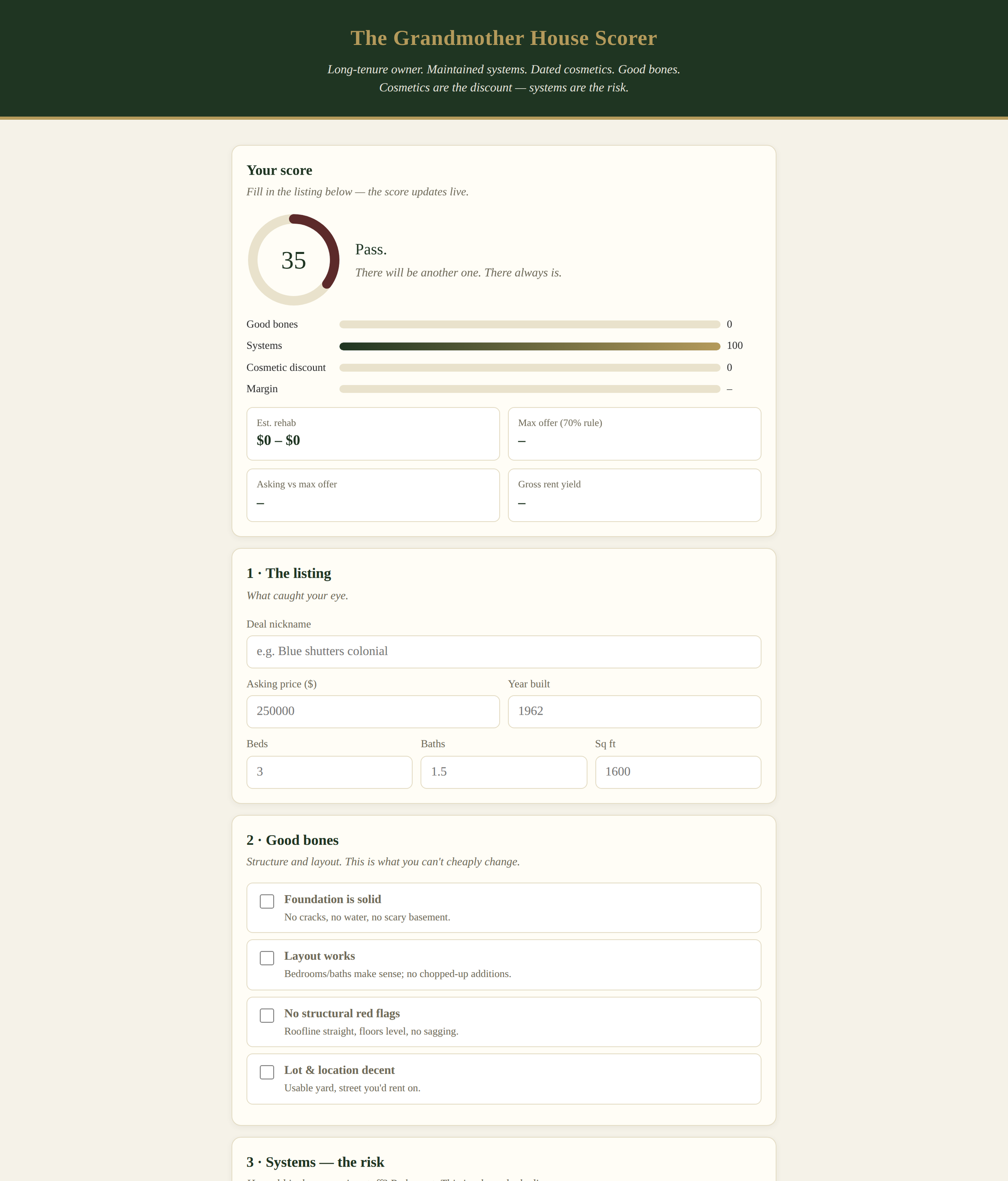 Grandmother House Scorer preview