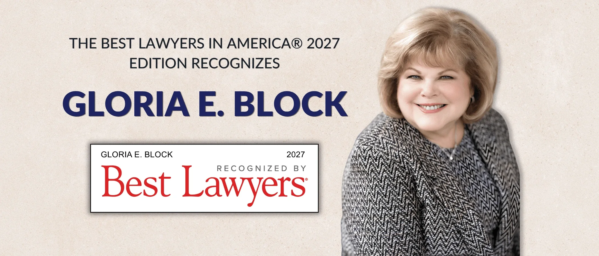 2027 Best Lawyers Recognizes Gloria E. Block for Family Law