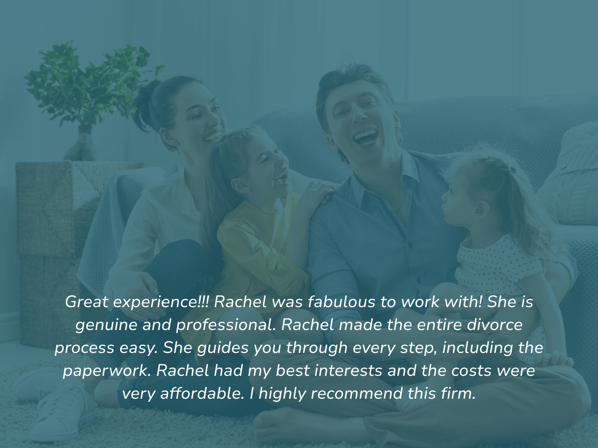 Great experience!!! Rachel was fabulous to work with! She is genuine and professional. Rachel made the entire divorce process easy. She guides you through every step, including the paperwork. Rachel had my best interests and the costs were very affor