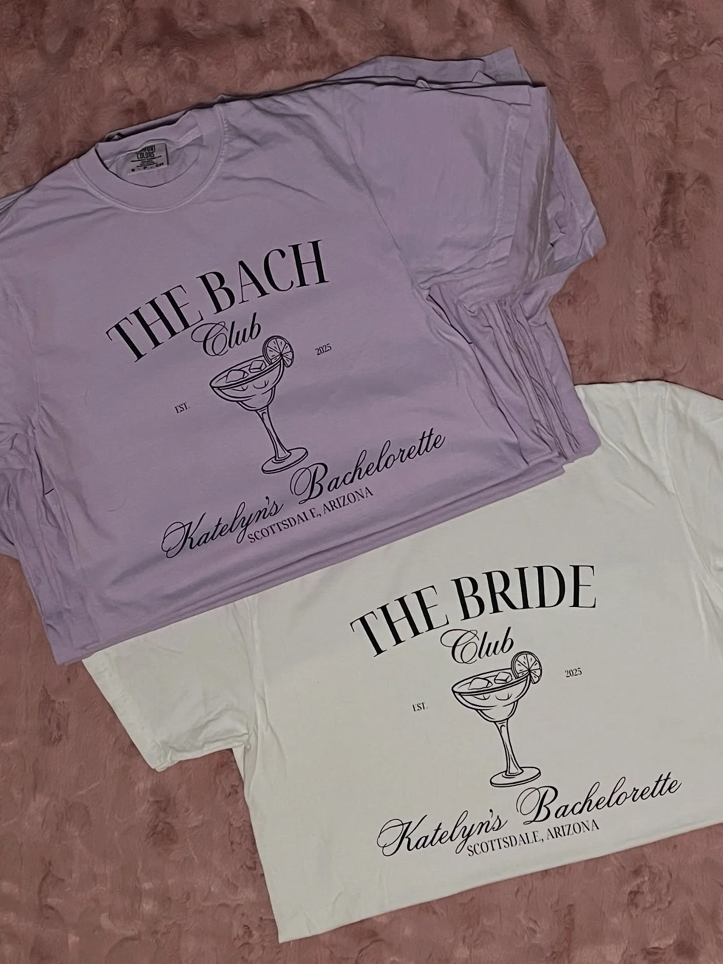 Nothing says bachelorette in style like matching shirts 👯&zwj;♀️ Congratulations Katelyn on your Scottsdale bachelorette &mdash; thanks for letting us make your custom tees! 

Ready to make your event unforgettable? We&rsquo;d love to create custom 