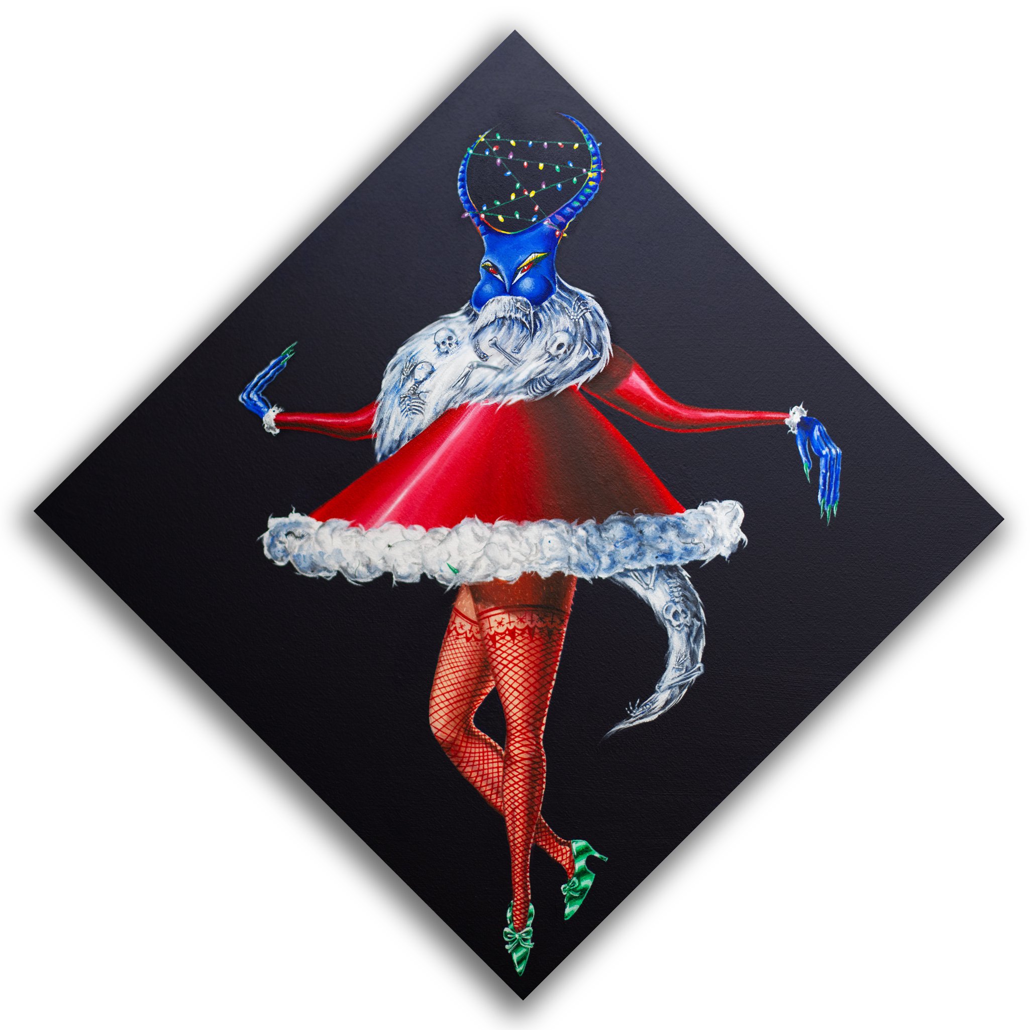 St. Kram-puss, Acrylic on Canvas, 31in x 31in, 2025