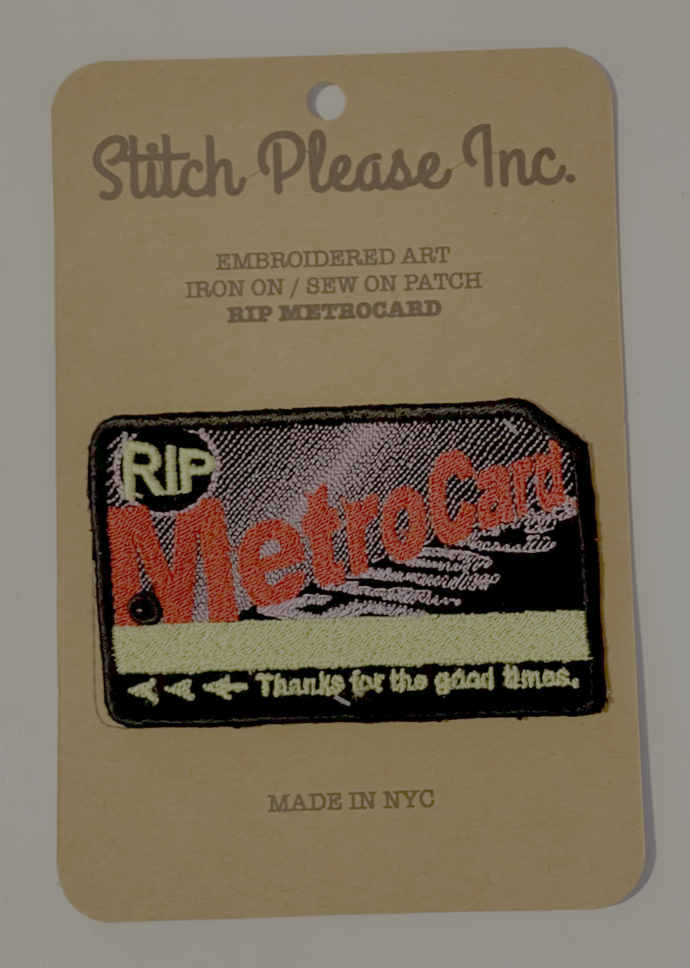 RIP MetroCard Patch - Black