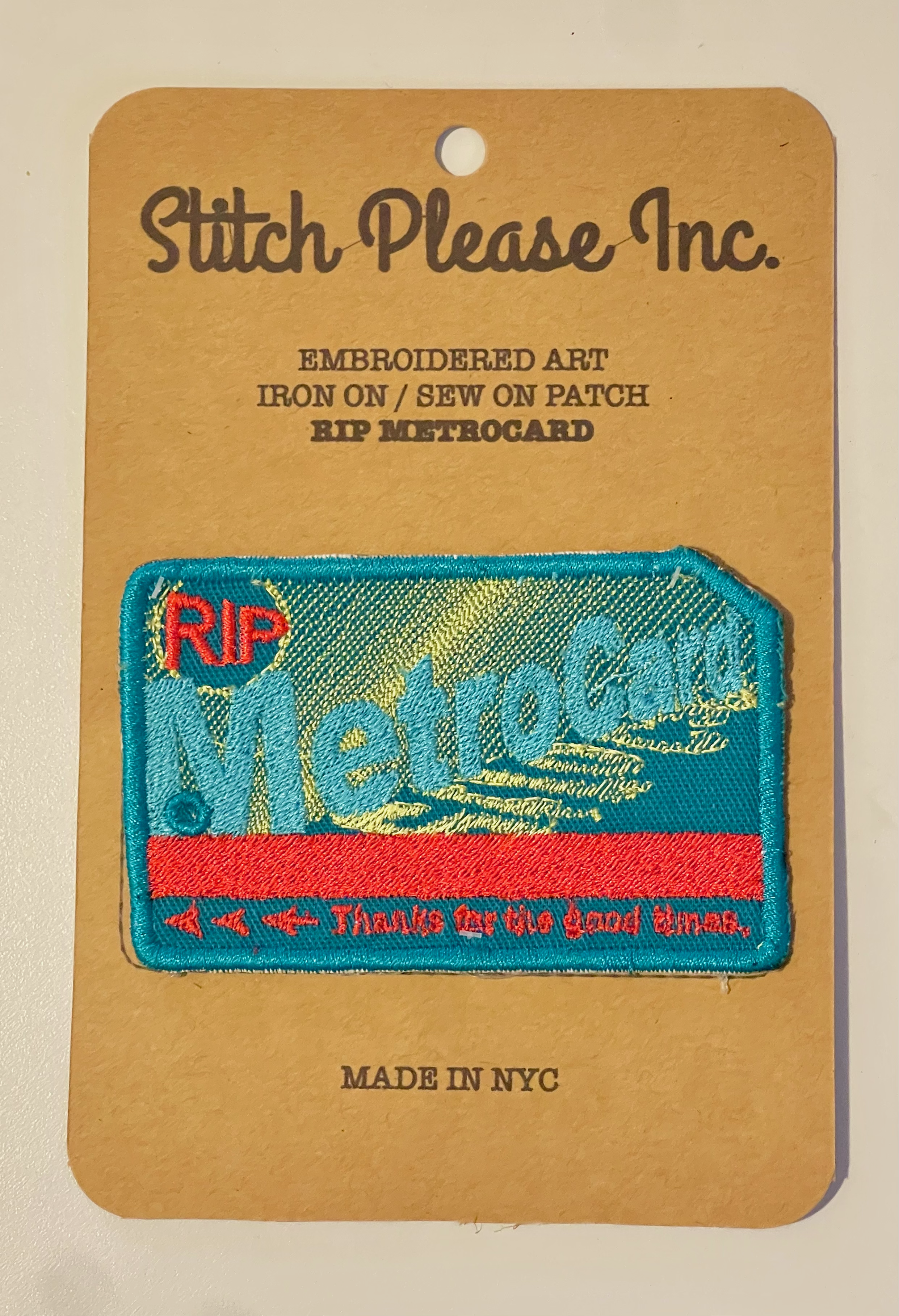 RIP MetroCard Patch - Teal