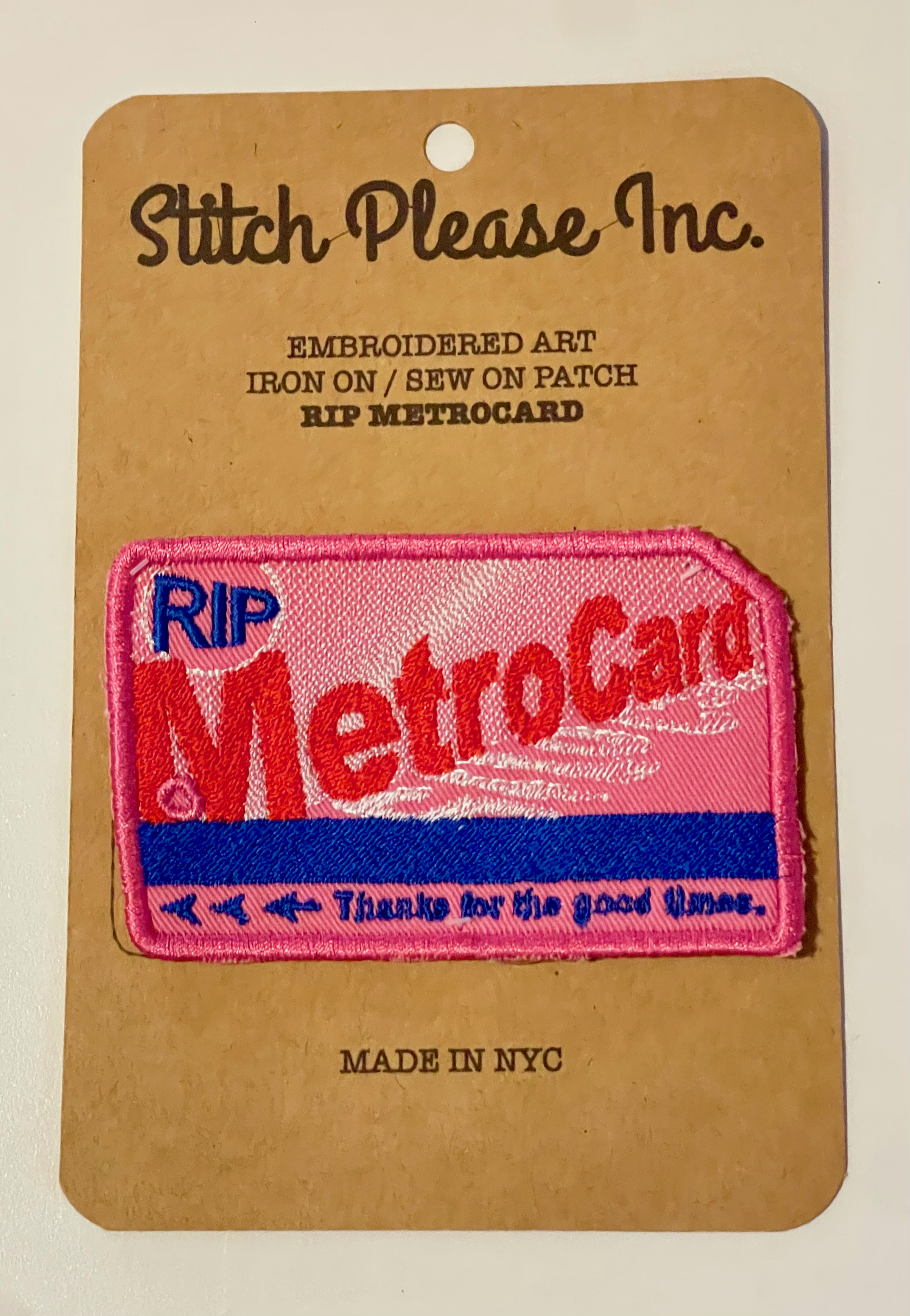 RIP MetroCard Patch - Pink