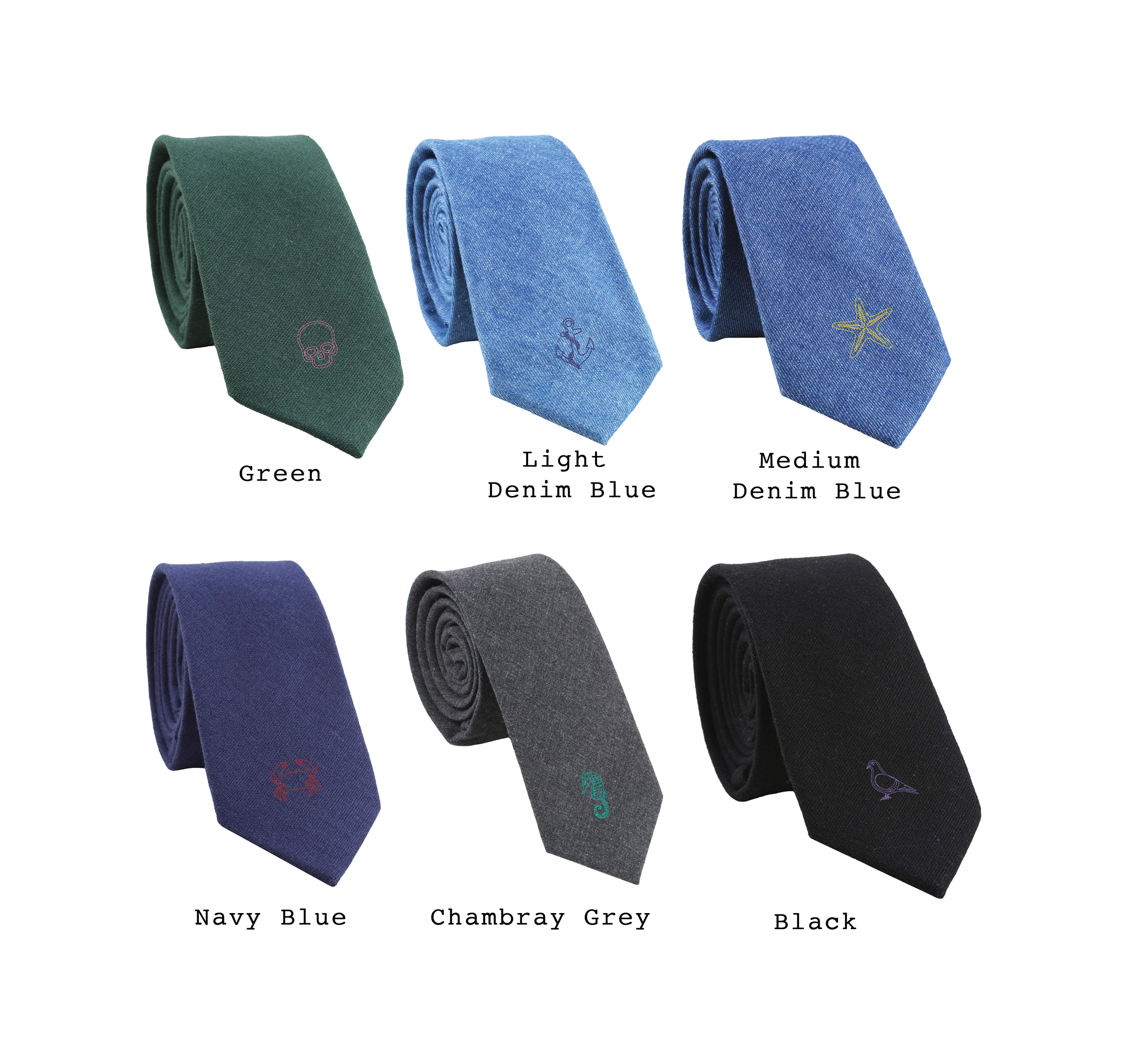 Custom Embroidered Lucky Charm Skinny Tie