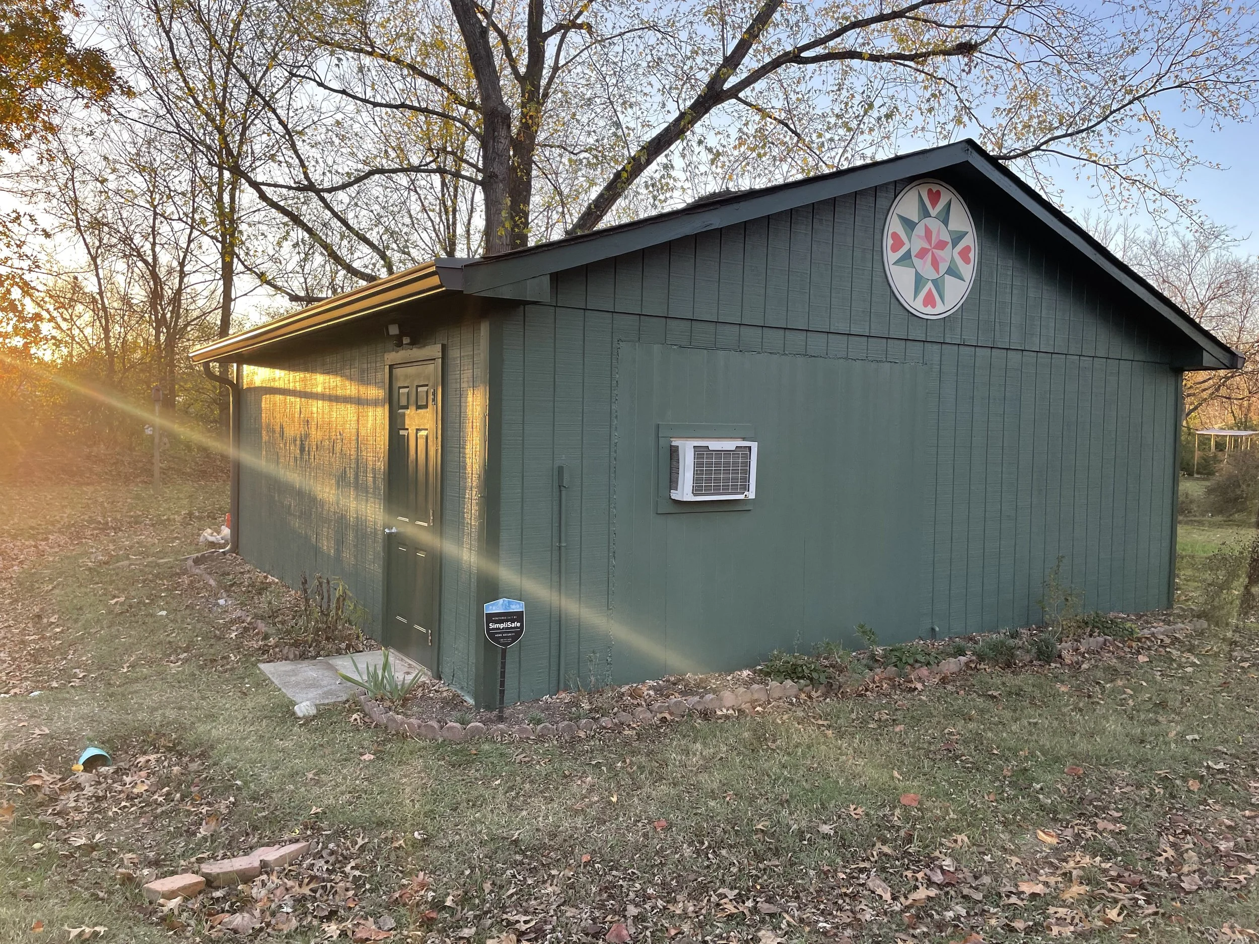 Studio space exterior, loved this color scheme