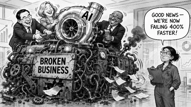 AI WON’T FIX A BROKEN BUSINESS. IT’LL HELP YOU BREAK IT FASTER.!