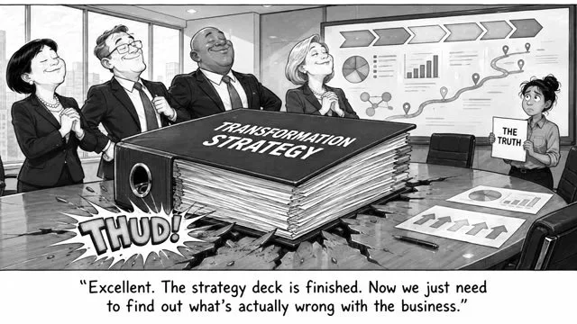 YOUR TRANSFORMATION DOESN’T NEED ANOTHER STRATEGY DECK. IT NEEDS THE TRUTH!