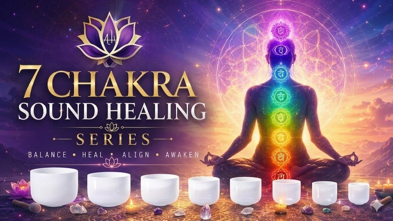 🕉️ New on our YouTube channel: The complete 7 Chakra Sound Healing Series!

Immerse yourself in deeply relaxing, high-vibration sound baths designed to balance, clear, and activate each chakra. Perfect for meditation, sleep, ascension support, or da