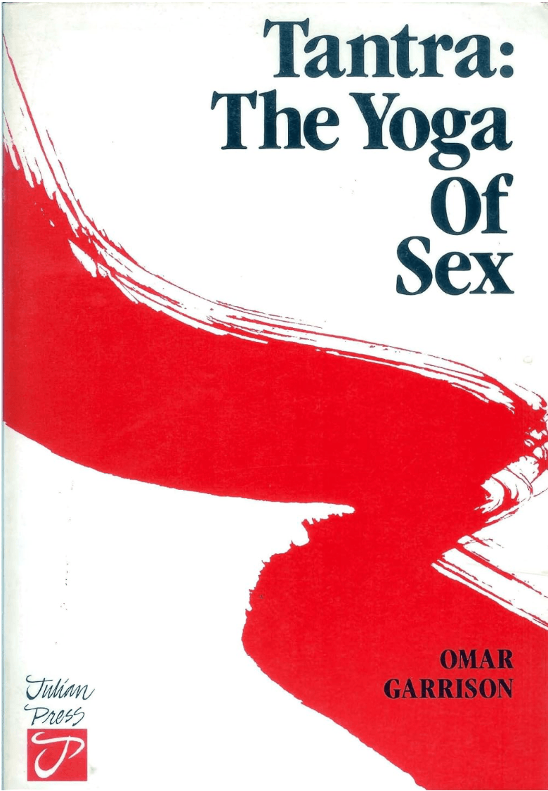 Book cover titled "Tantra: The Yoga of Sex" by Omar Garrison, with a red and white abstract background design.