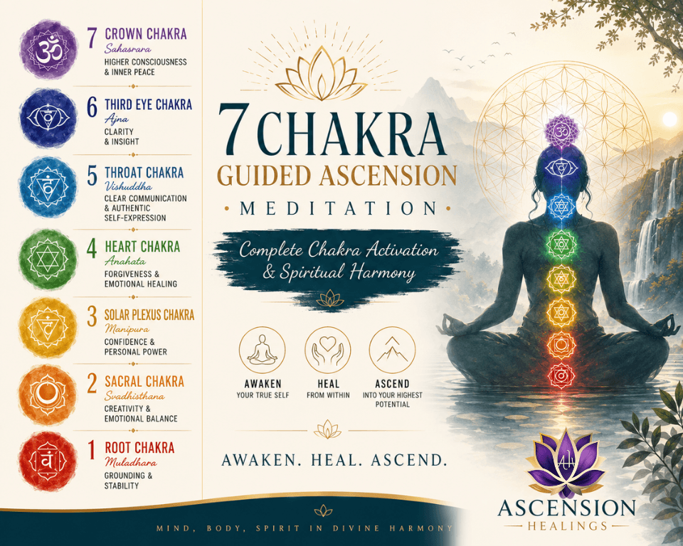 Full 7 Chakra Guided Meditation and 432Hz Sound Bath (1 Hour) – Complete Energy Alignment