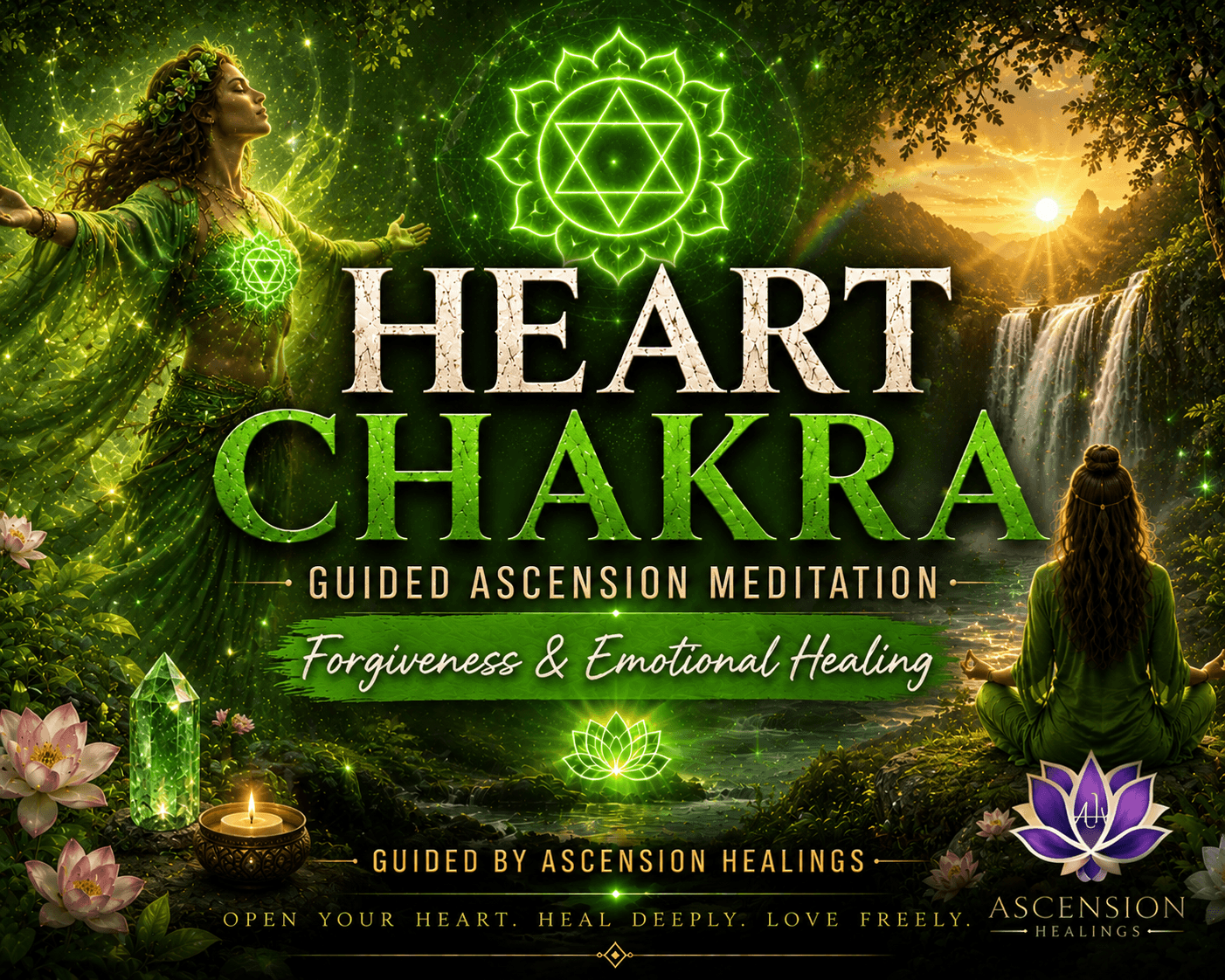 Heart Chakra Guided Meditation with 432Hz Crystal Singing Bowls – Forgiveness & Emotional Healing