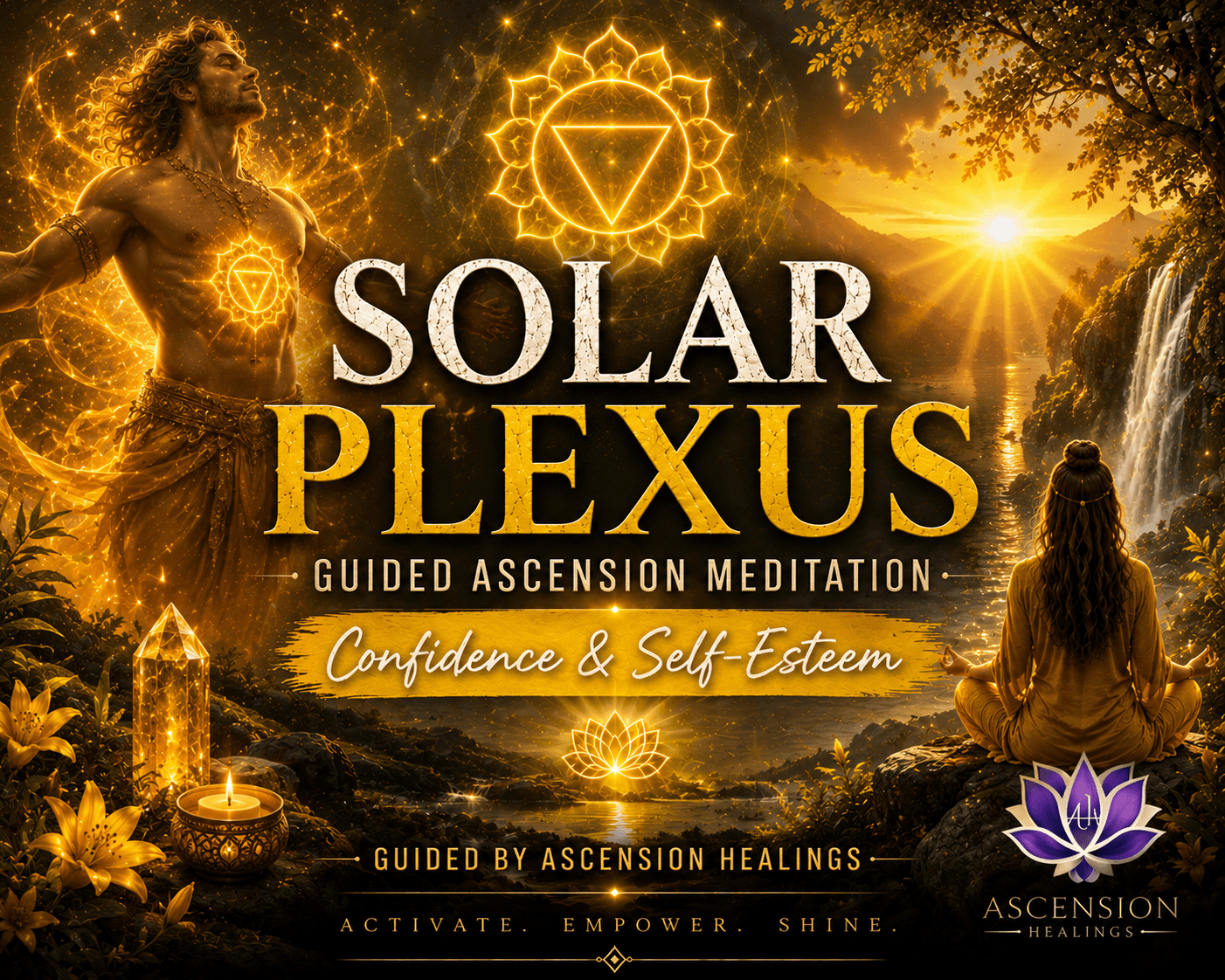 Solar Plexus Chakra Guided Meditation with 432Hz Crystal Singing Bowls – Confidence & Self-Esteem