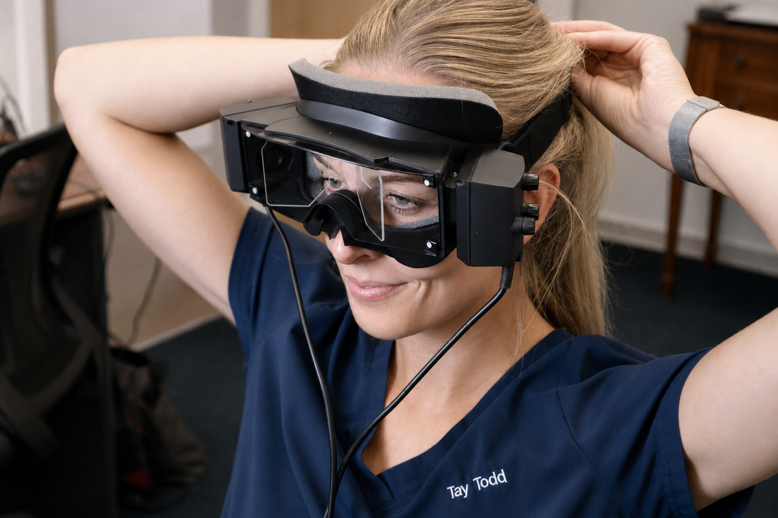 adjusting VNG goggles