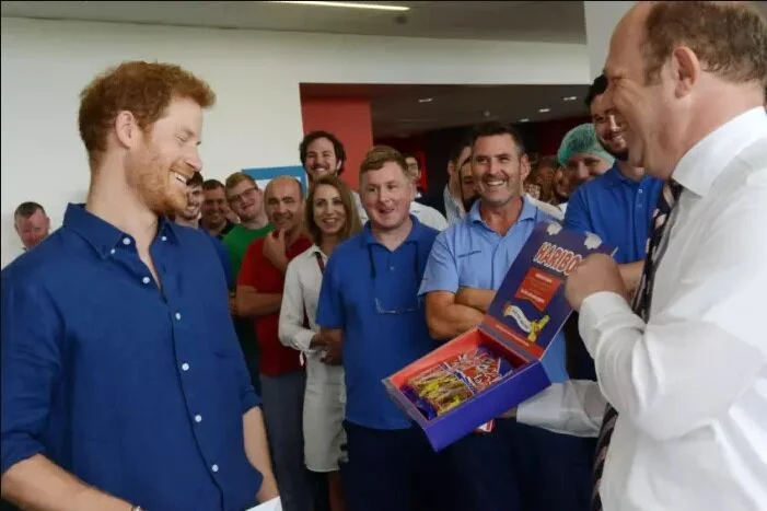Prince Harry and Watershed Packaging printed HARIBO