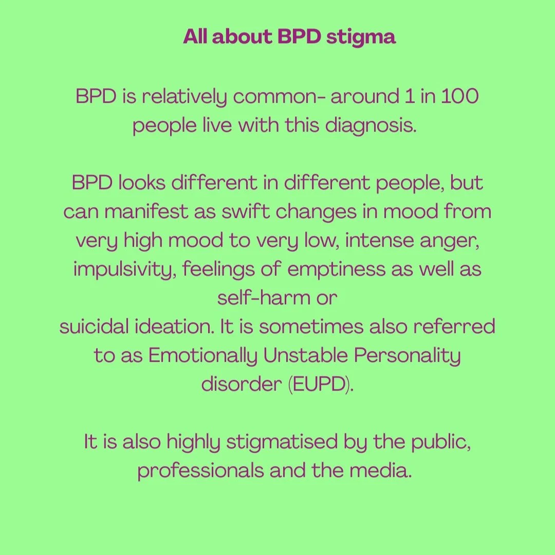 Borderline Personality Disorder is a condition subject to more stigmatisation and oversimplification than most- here are some of the myths I have heard on an almost daily basis. What would you add to this? Tell me in the comments.

If you have a diag