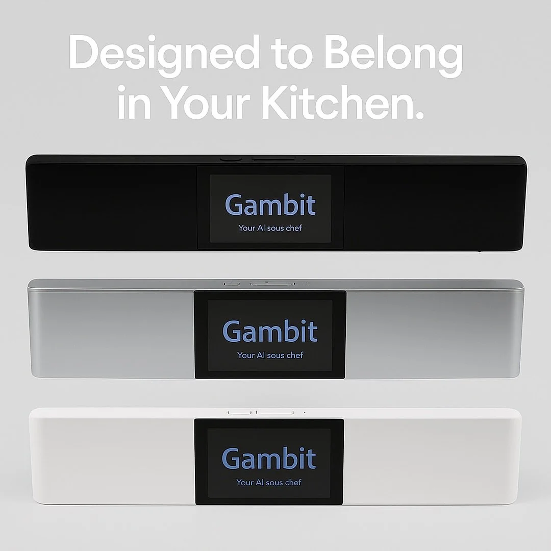 Three finishes. Same Gambit.

Onyx Black.
Arctic White.
Stone Gray.

Choose your finish at launch.

🚀 Coming soon to Kickstarter
