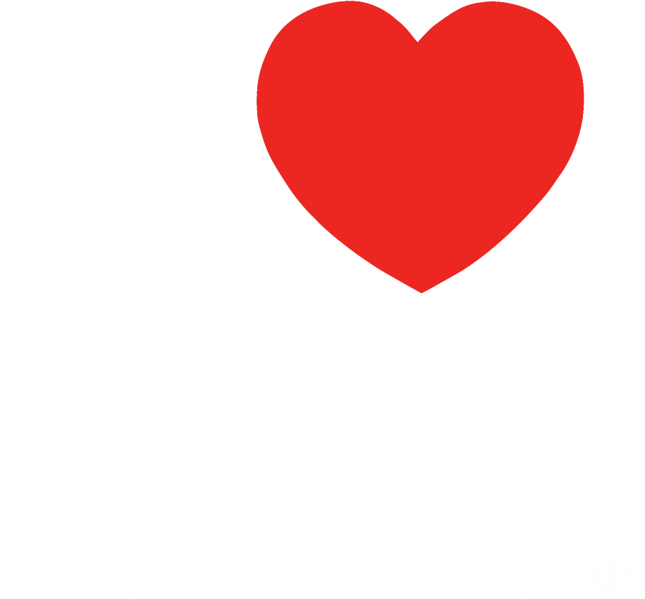 The image has the words "I" and "NY" in white text with a red heart symbol in place of the word "love."