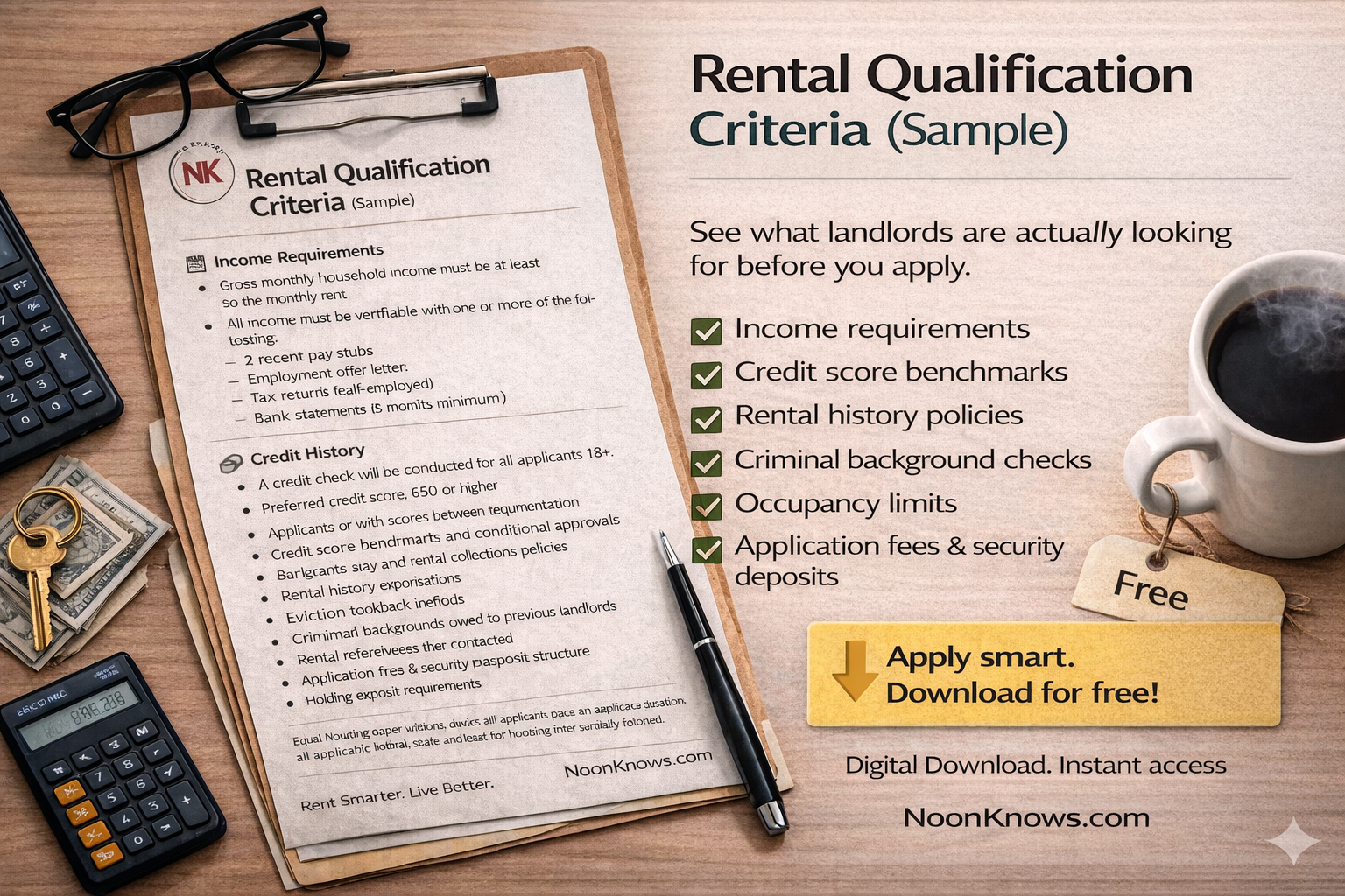 Rental Qualification Criteria (Sample)