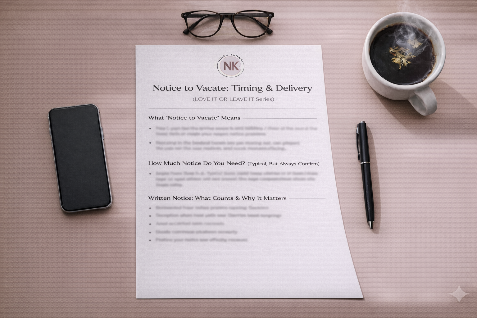 Notice to Vacate: Timing & Delivery