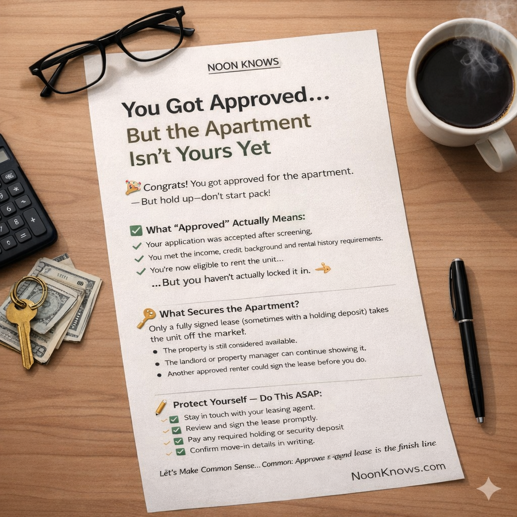 You Got Approved… But the Apartment Isn’t Yours Yet