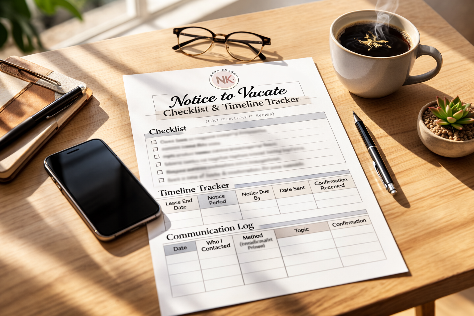 Notice to Vacate Checklist & Timeline Tracker