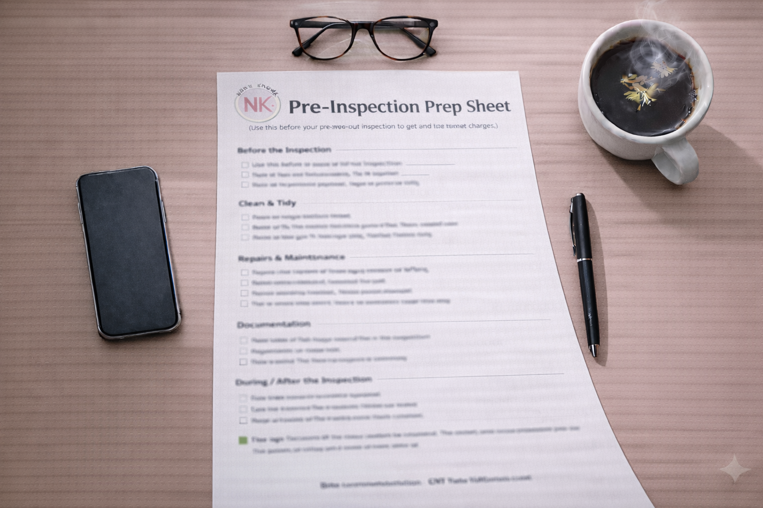 Pre-Inspection Prep Sheet