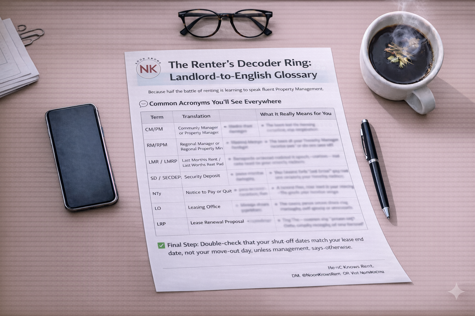 The Renter’s Decoder Ring: Landlord-to-English Glossary