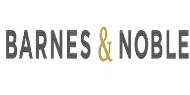 Barnes & Noble logo with black and gold text on a white background.