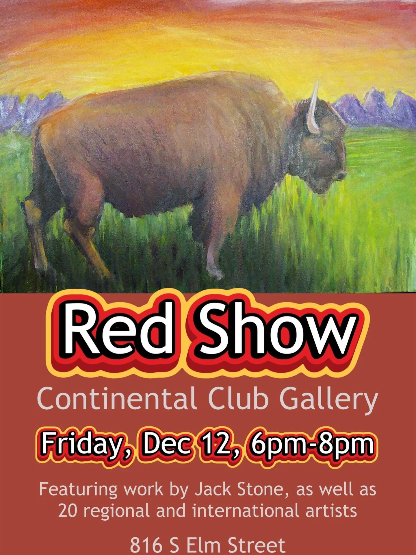 Mark your calendars for December 12, where you can see Jack&rsquo;s work along with 20 regional and international artists, on the theme, &ldquo;Red&rdquo;