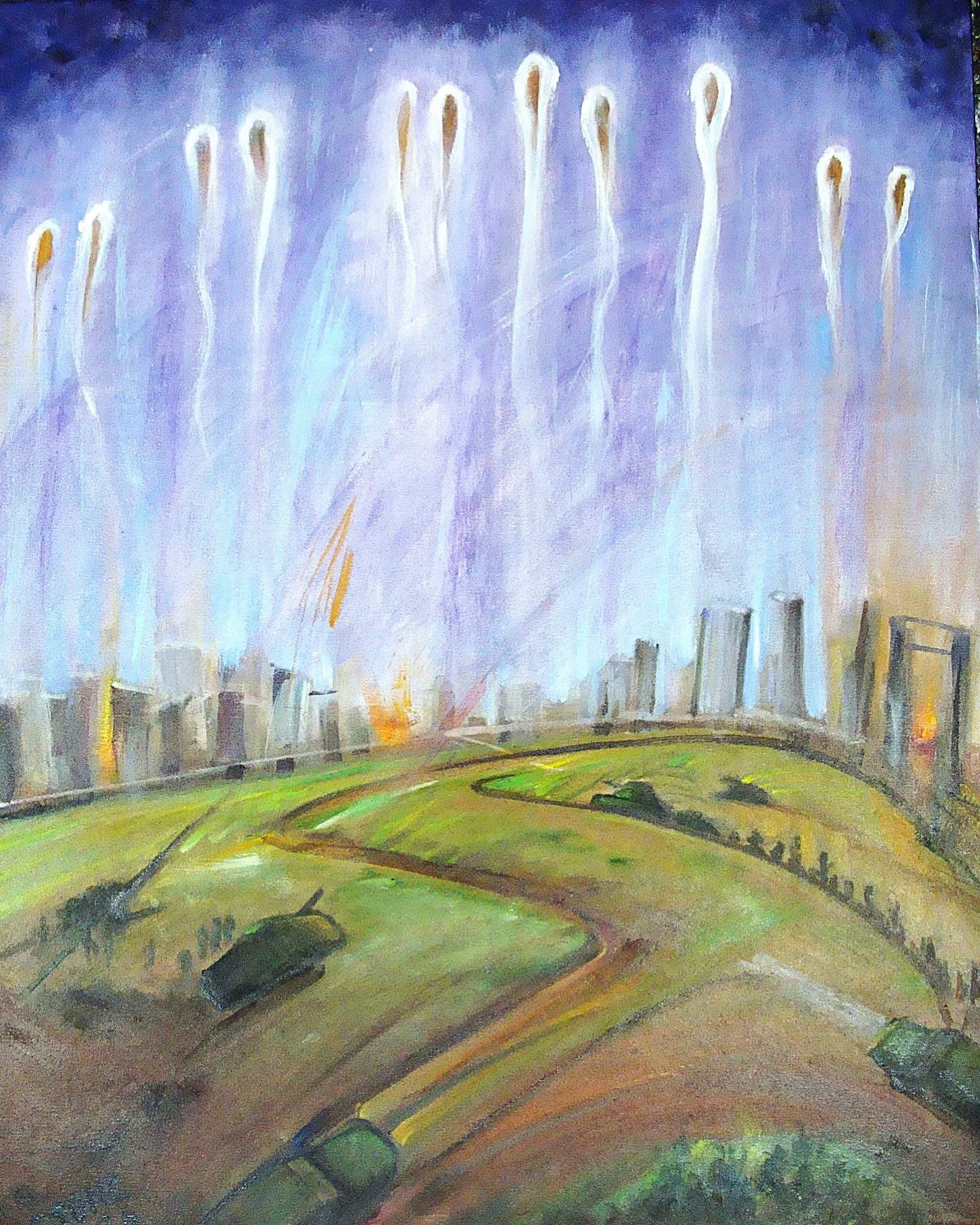 &ldquo;War Gathers, Angels Pull Away&rdquo; 
.
There&rsquo;s a taste and a smell that is distinct to war, and probably common to every war. Sweat, shit, blood, expended ordinance. It imprints into the neurological system along with the unforgettable 