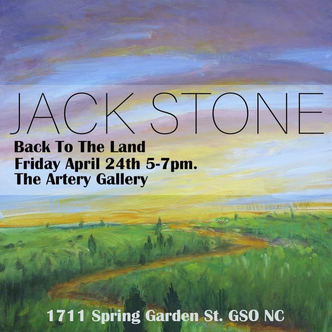 Mark your calendars! Jack&rsquo;s exhibition, &ldquo;back to the land&rdquo; will be at the Artery on April 24!