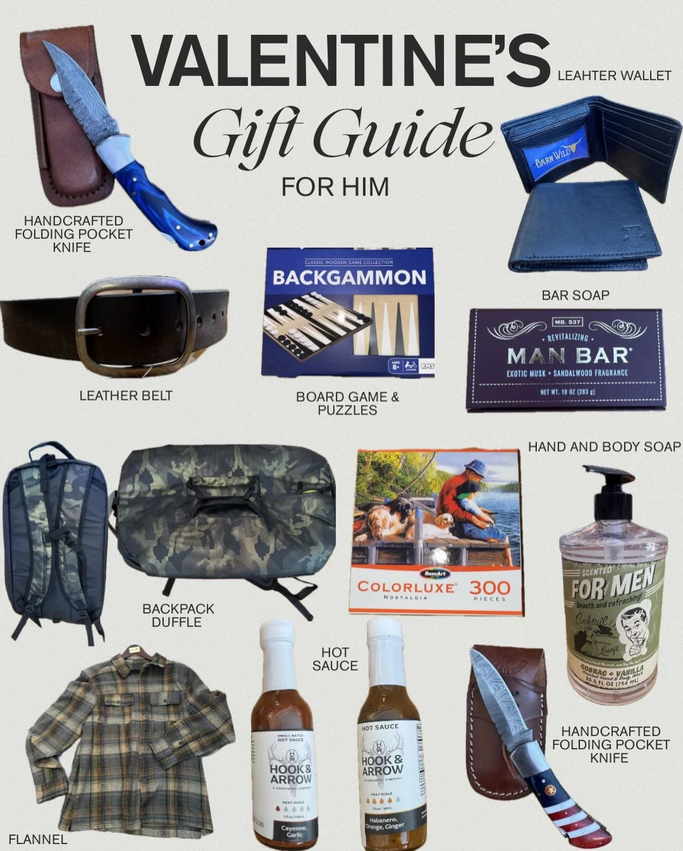 💘 Valentine&rsquo;s Gift Guide for Him 💘

Thoughtful gifts he&rsquo;ll actually use &mdash; all at Barn Wild 🤍

Stop in + shop local

Open today 10:30-5pm 

161 West Main Street
Clinton CT 06413
