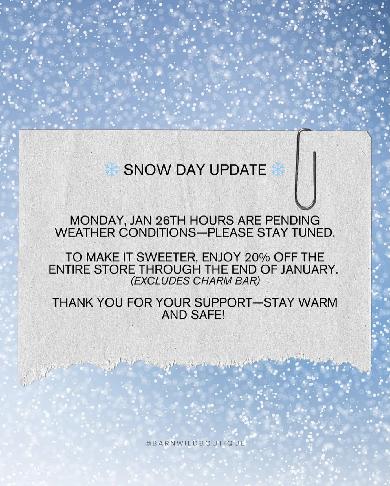 ❄️ Snow day update ❄️