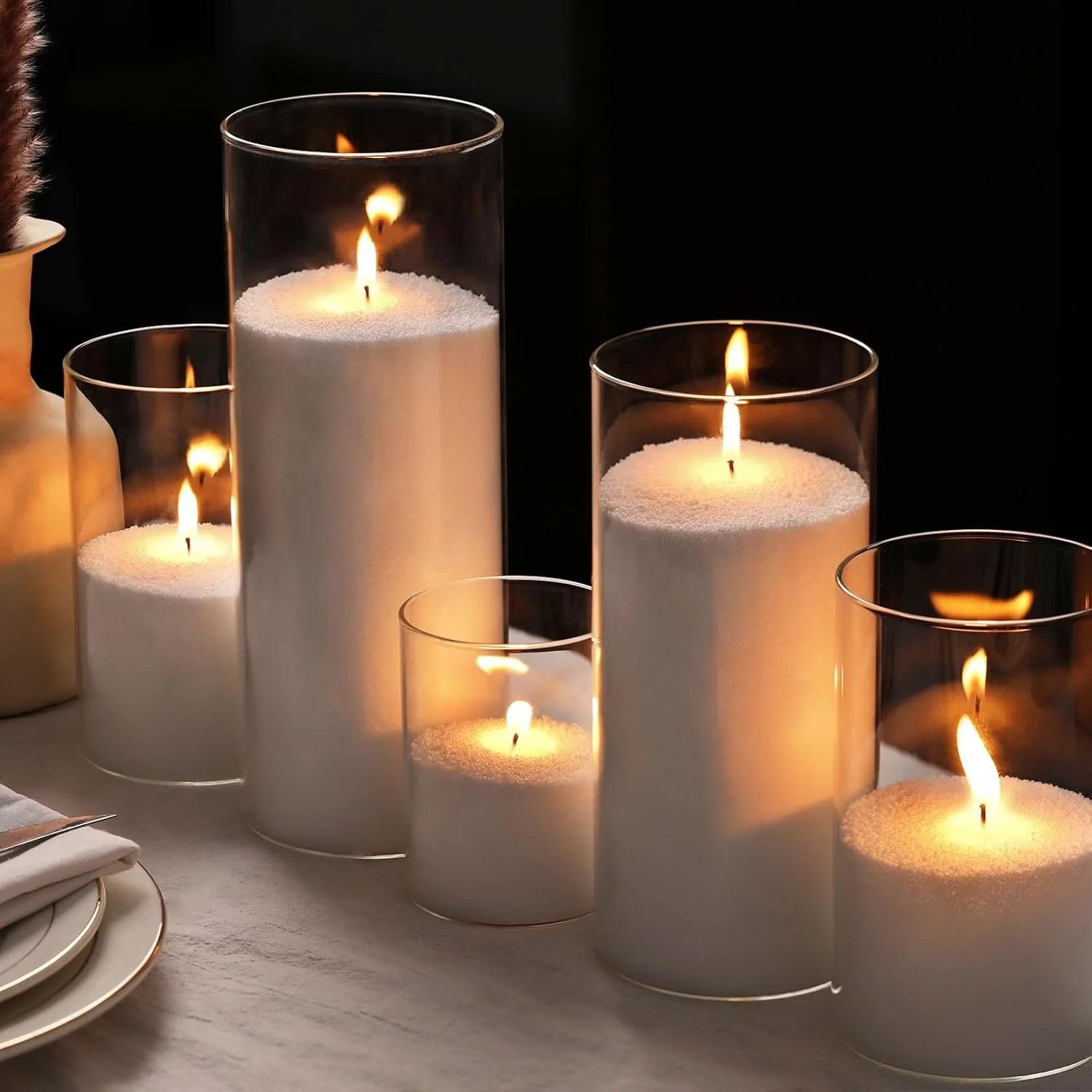 sand-candles-of-different-heights