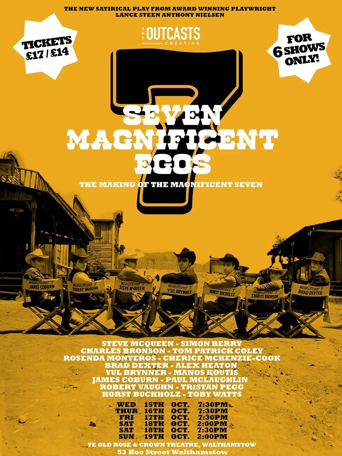 🎭🌵I will be returning to the stage in October playing the legend of the silver screen Charles Bronson in the &lsquo;Seven Magnificent Egos&rsquo; at the Ye Old Rose and Crown in Walthamstow 🤠

Directed by the one and only  @lancesteenanthonynielse