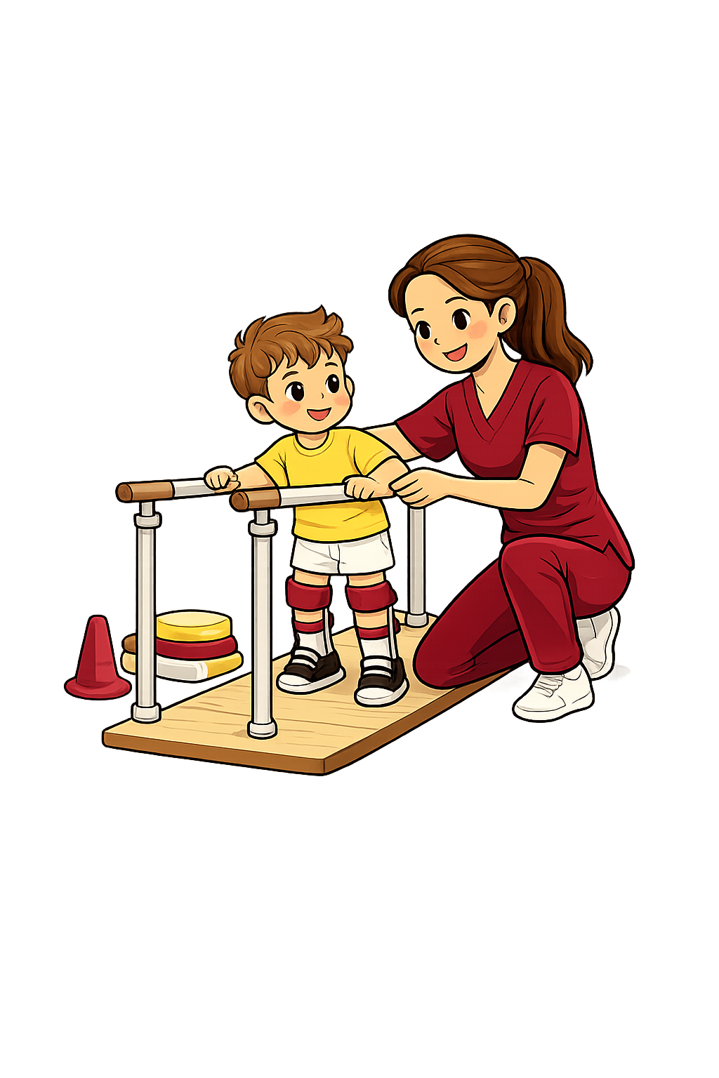 Illustration of a human brain with a maroon color.